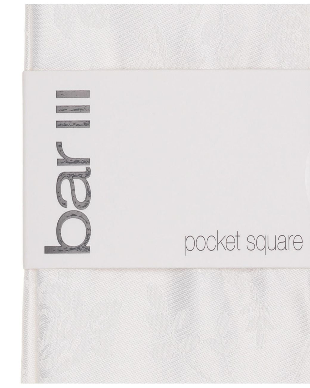BarIII White Solid Pocket Square for men