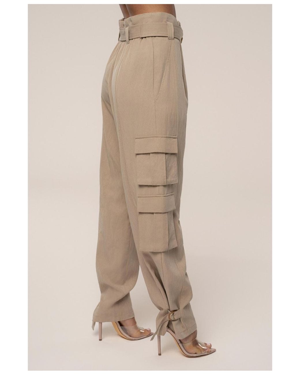 JLUXLABEL Natural Boundless Belted Cargo Pants