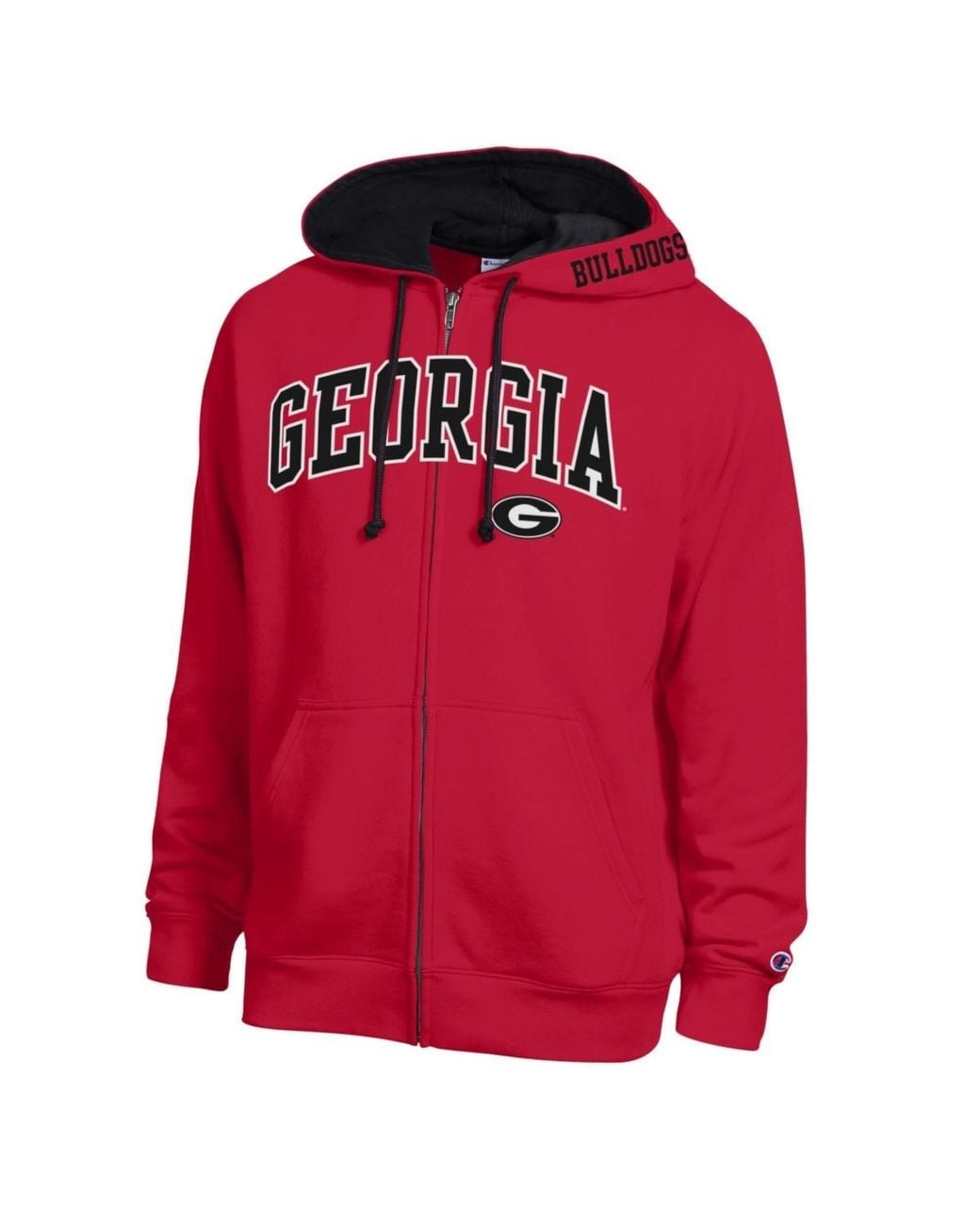 Champion Georgia Bulldogs Arch Logo Full-zip Fleece Hoodie in Red for ...