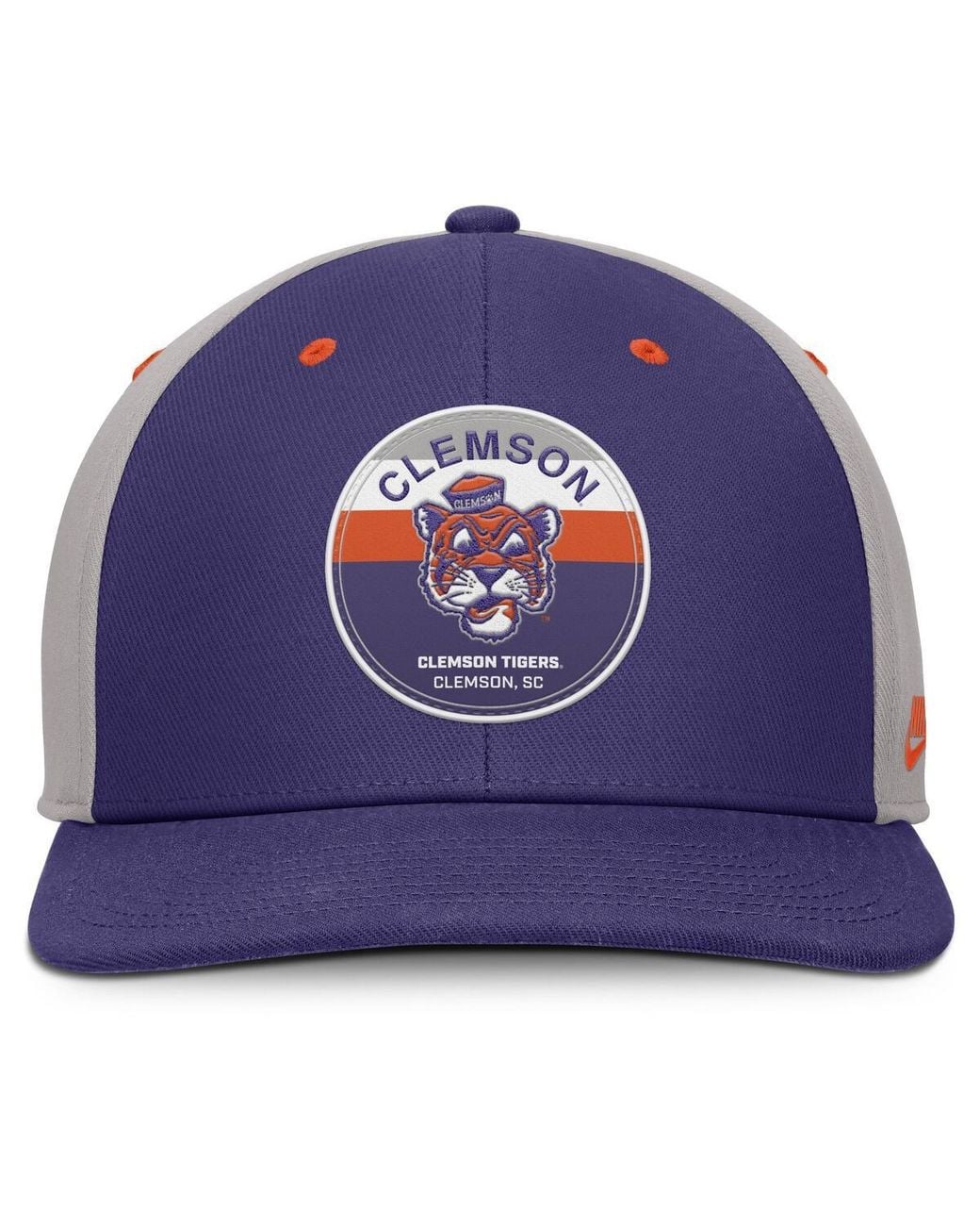 Nike Blue Purple/gray Clemson Tigers Prep Pro Performance Snapback Hat for men