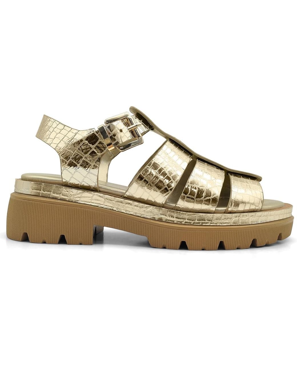 Kenneth Cole Metallic Herron Leather Sandal
