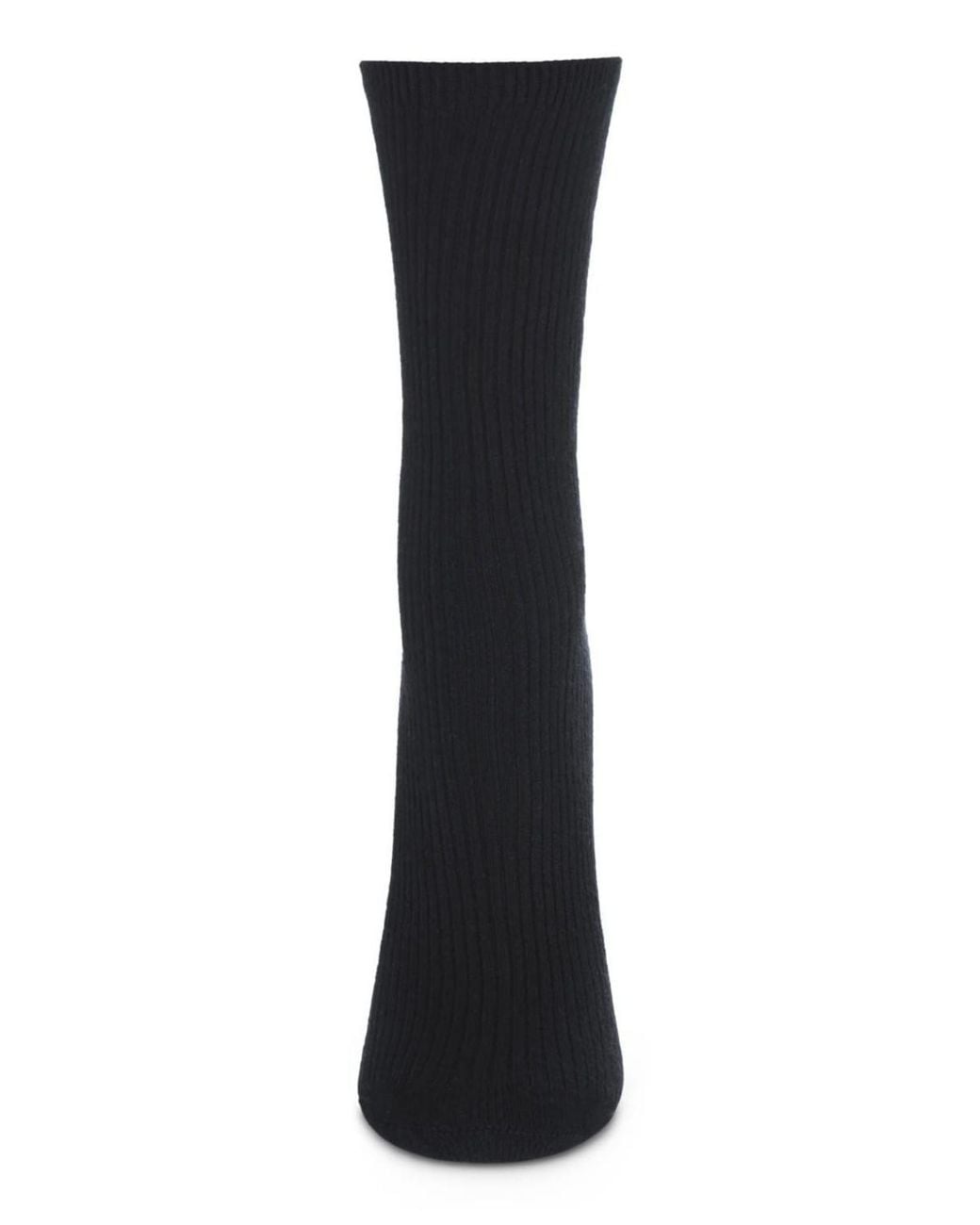 Memoi Black 2 Pair Pack Flat Ribbed Crew Socks