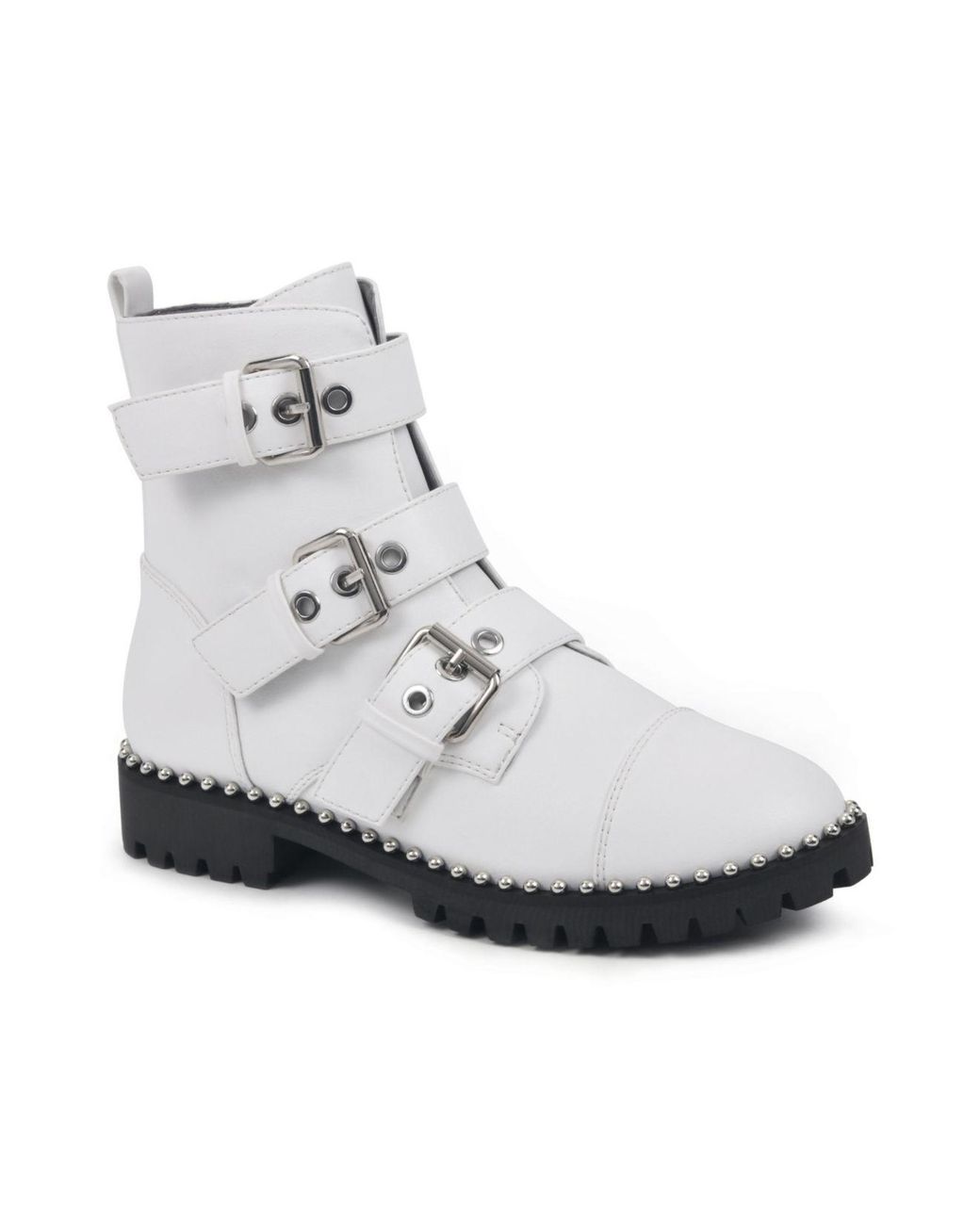 Seven Dials Sherlock Moto Combat Boots in White Lyst