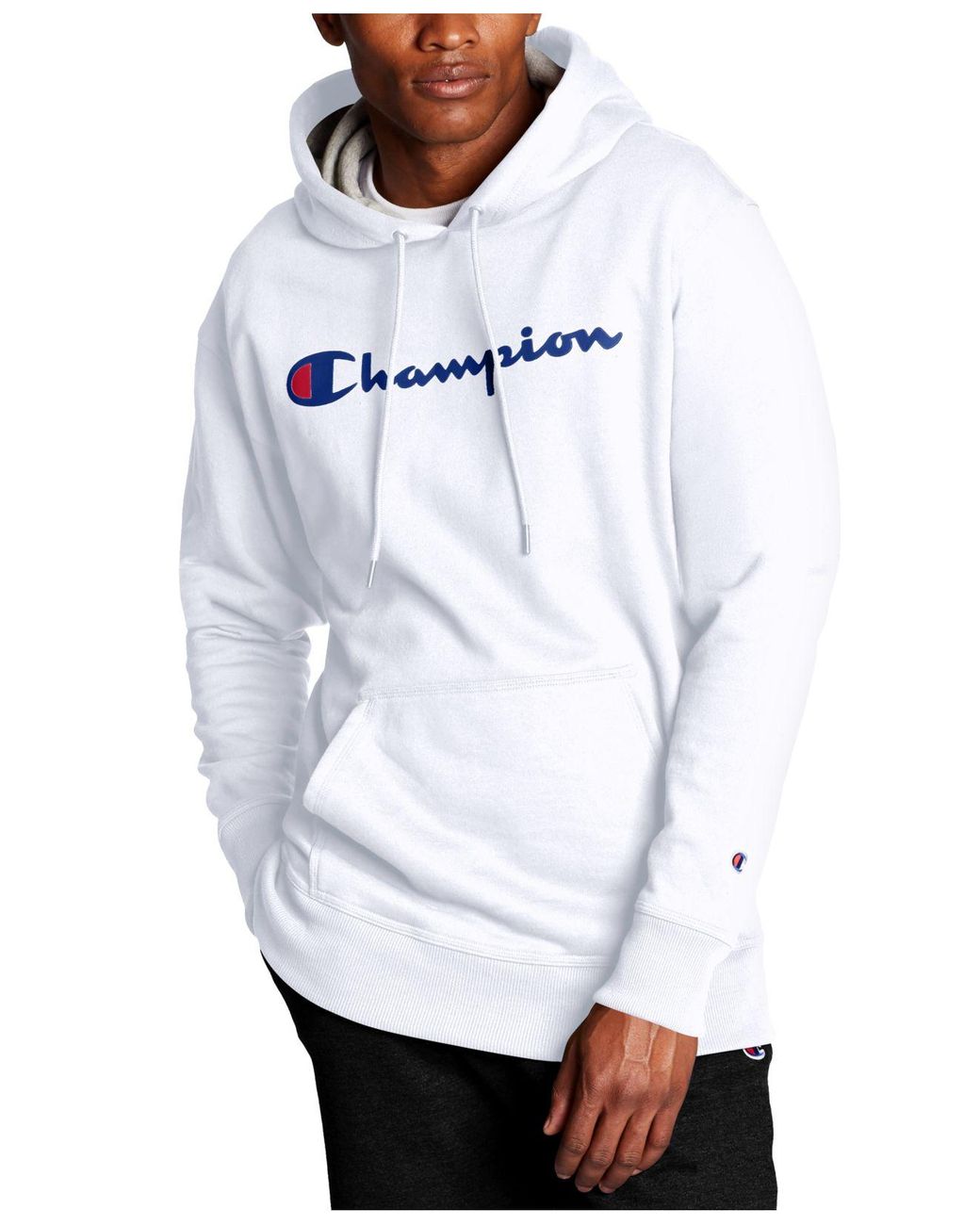 Champion men's powerblend script graphic hoodie Clearance