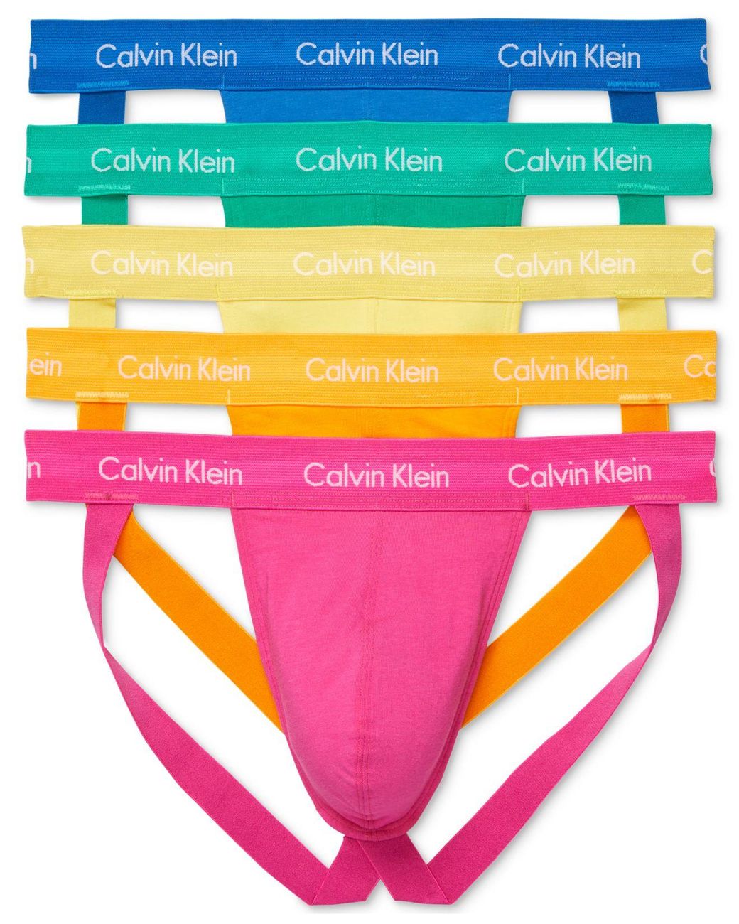 Calvin Klein Pride 5 Pack Stretch Jock Straps for Men