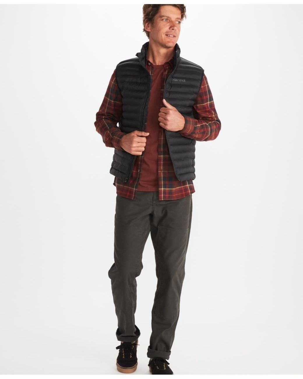Marmot Gray Echo Featherless Vests for men