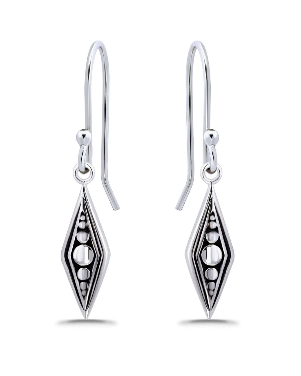Macy's White Oxidized Diamond Shape Drop Earrings