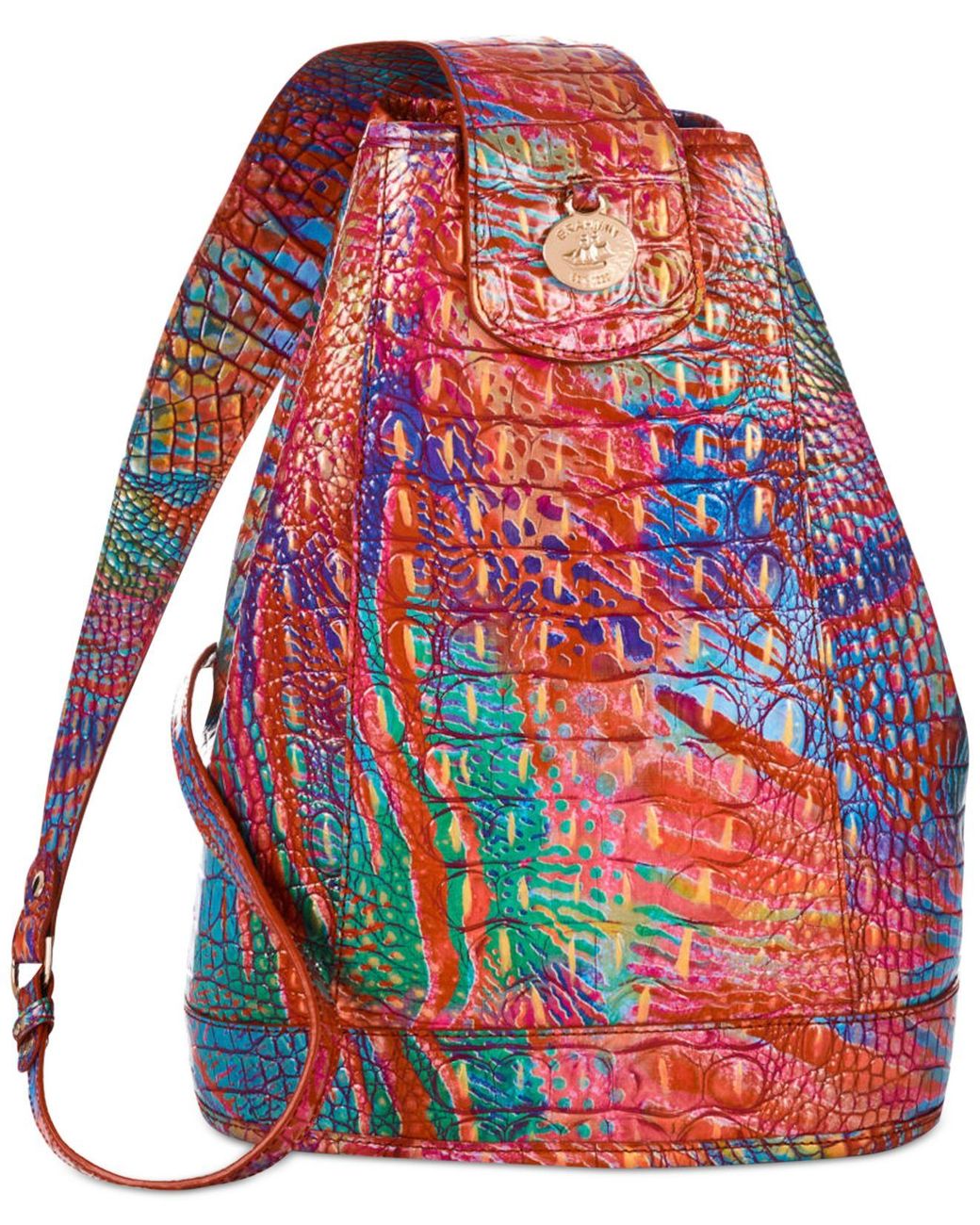 Brahmin Allie Melbourne Embossed Leather Backpack in Red Lyst