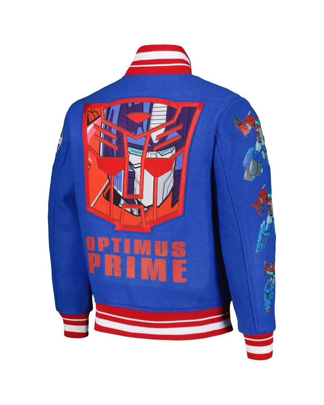 FREEZE MAX Blue Transformers Roll Out Full-zip Varsity Jacket for men
