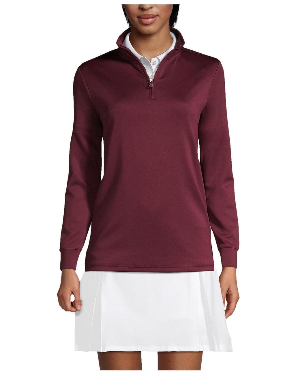 Lands' End Purple Active Performance Quarter Zip Pullover