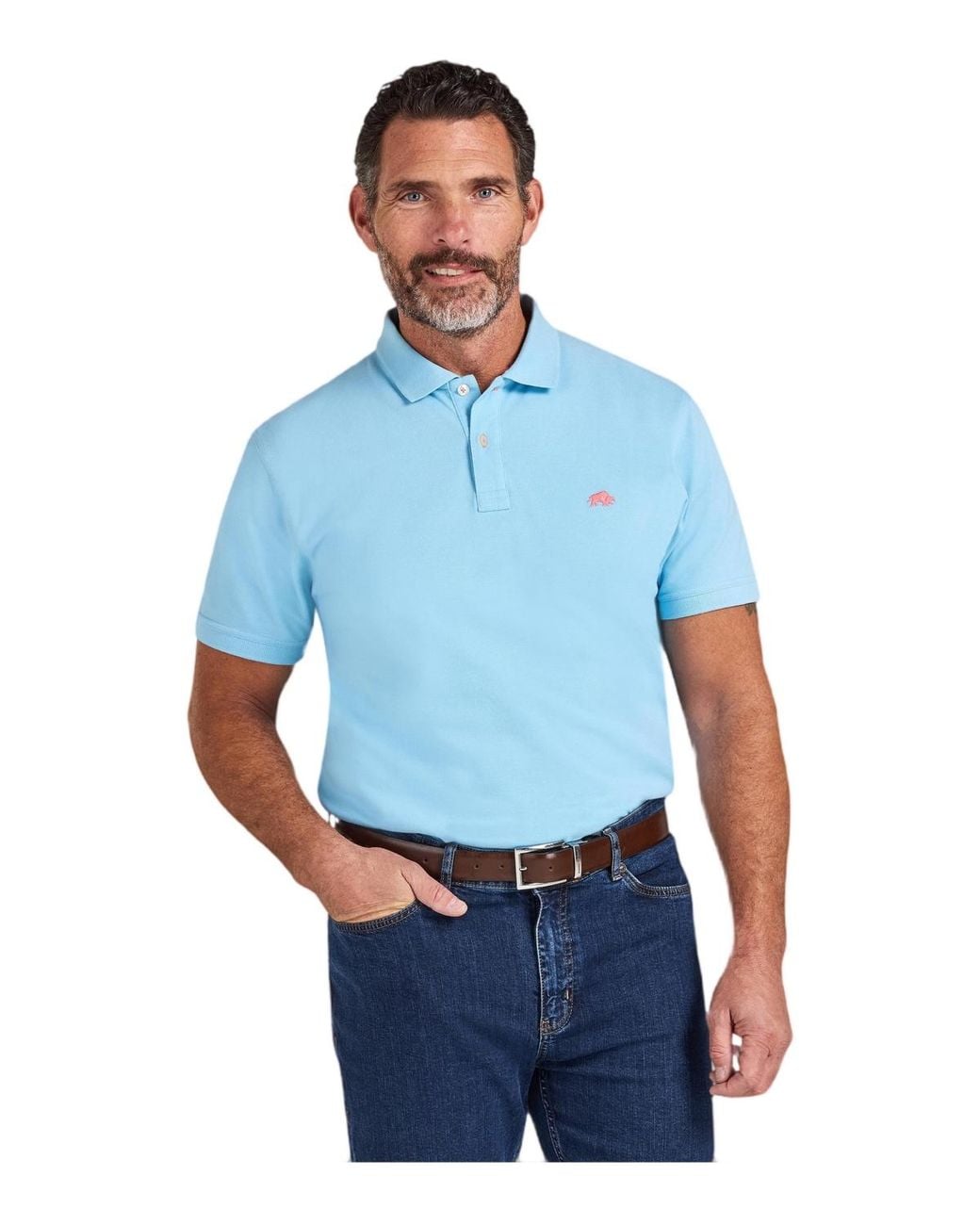 Tourus Raging Hunter Raging Bull Organic Polo in Blue for Men | Lyst