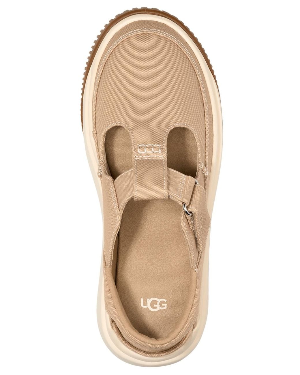 UGG Ez-duzzit T-strap Platform Flats in Natural | Lyst