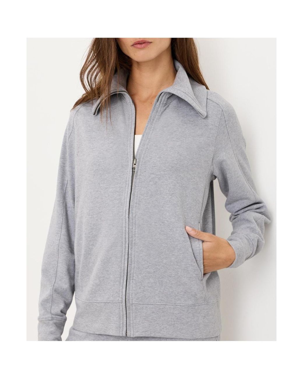 Pact Gray Cloudknit Zip Jacket