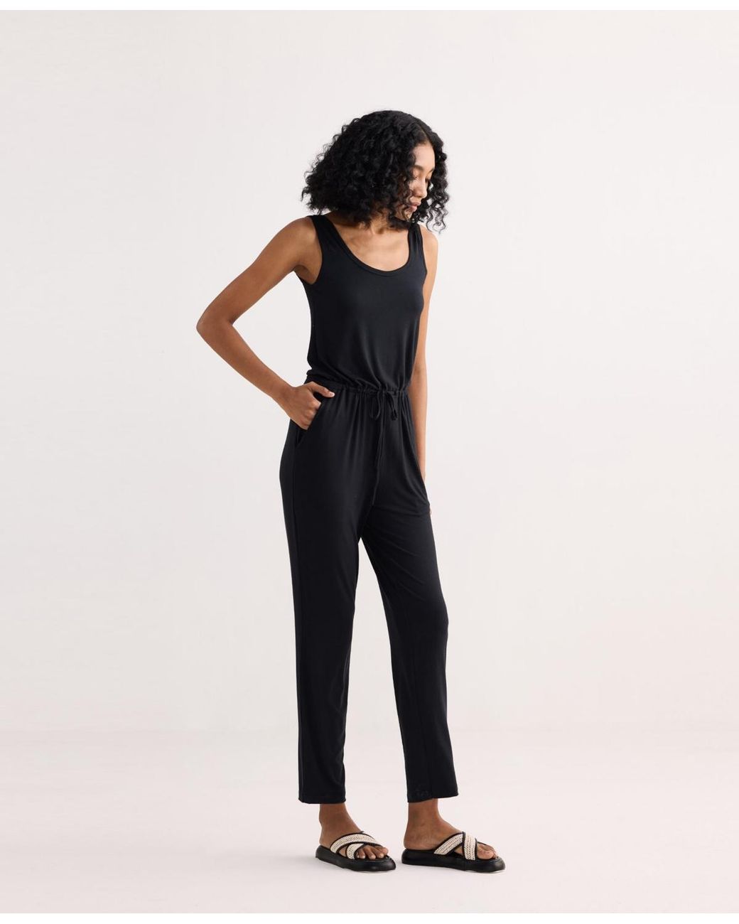 REISTOR Blue Relaxed Drawstring Jumpsuit