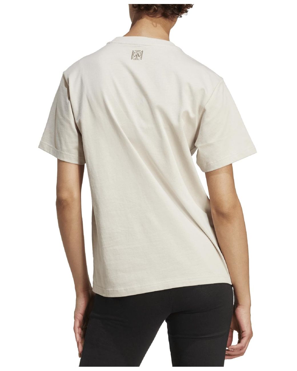 Adidas Natural Cotton Animal-print Logo Crewneck T-shirt