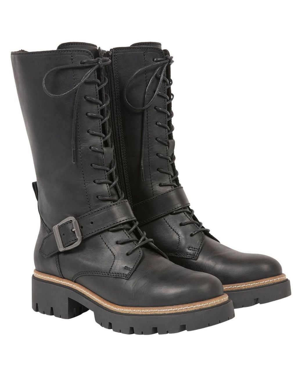 Celtic & Co. Black Strap Detail Mid Calf Boot