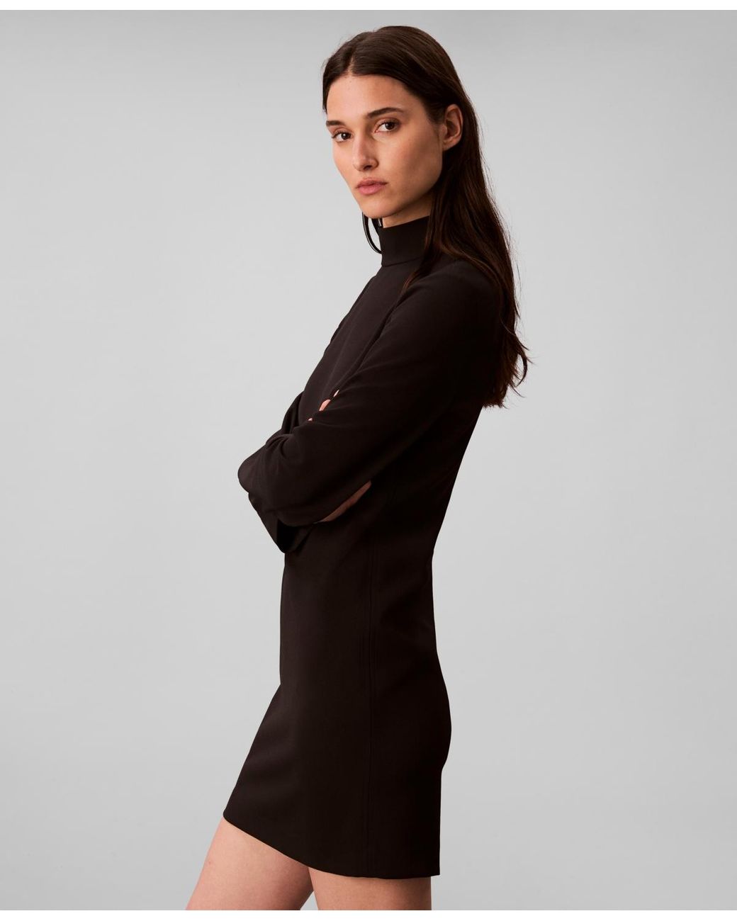 long sleeve turtleneck black dress Commando Ballet Body Turtleneck Mini Dress with Thumbholes | Black | One Size main image 1