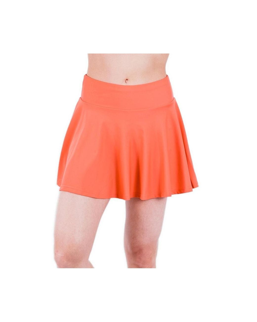 Calypsa Orange Flowy Swim Skirt With Attached Shorts