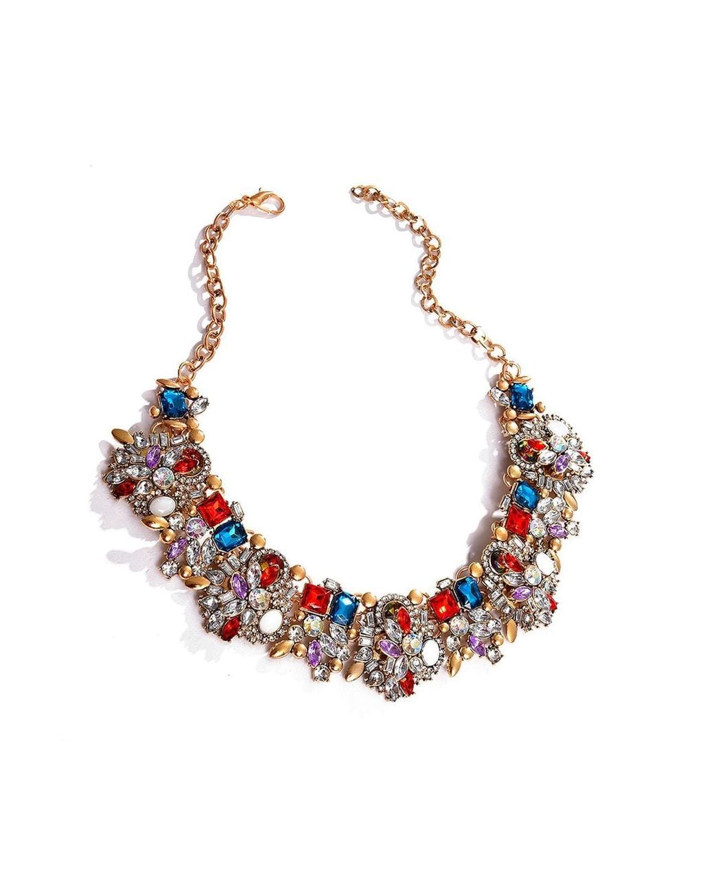 SOH Pink Stone Cluster Necklace