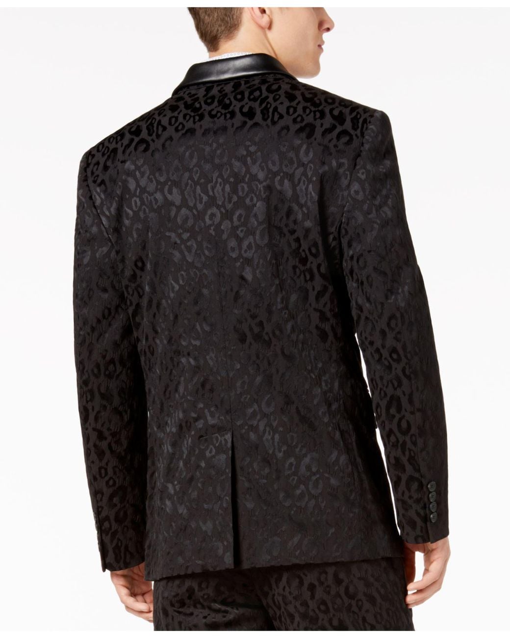 INC International Concepts Cotton Slim-fit Leopard-print Blazer, Created  For Macy's in Black for Men | Lyst