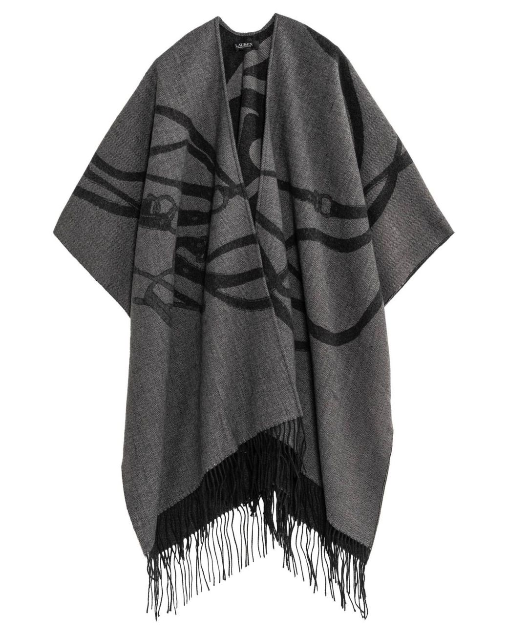 Ralph Lauren Equestrian Oversized Ruana in Black | Lyst