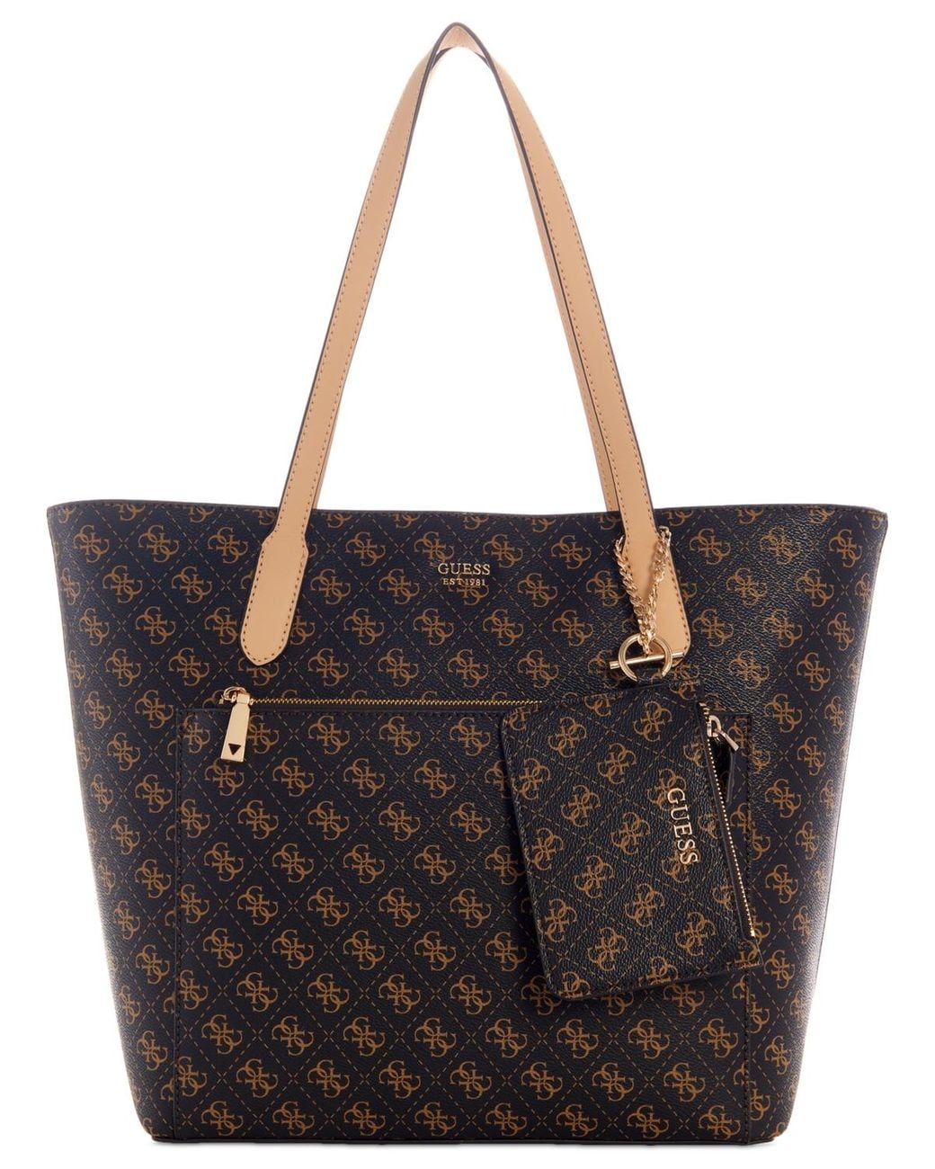 Guess Black Rylan Monogram Top Zip Tote