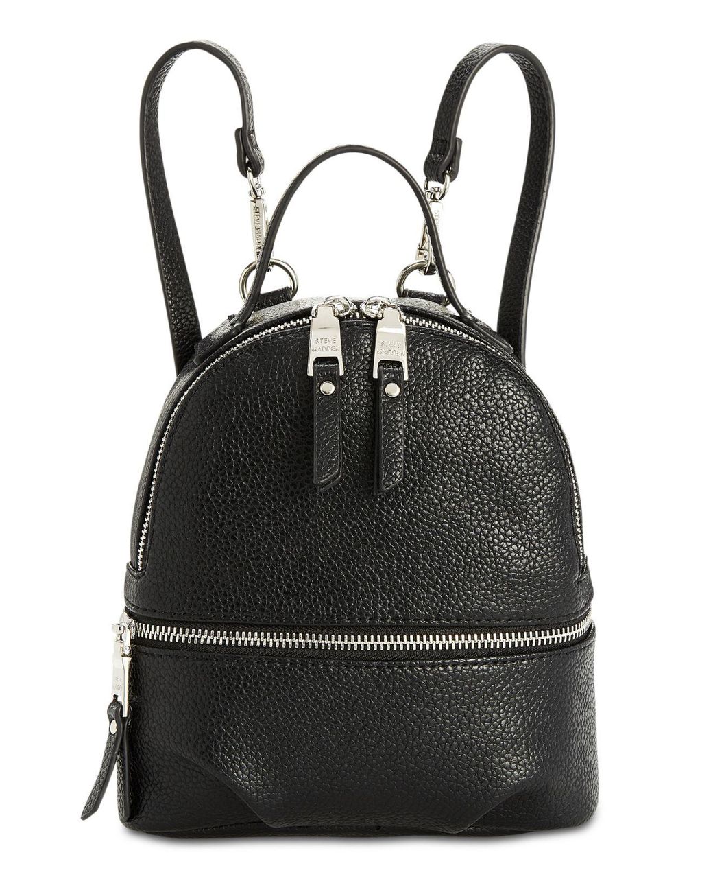 black leather steve madden backpack