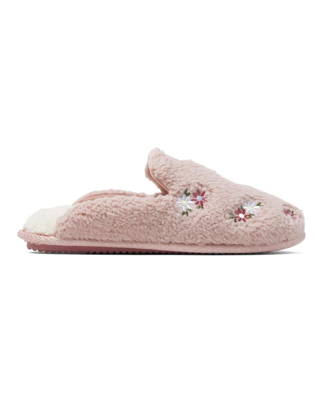 Dearfoams Pink Christmas Tree Teddy Scuff Slipper