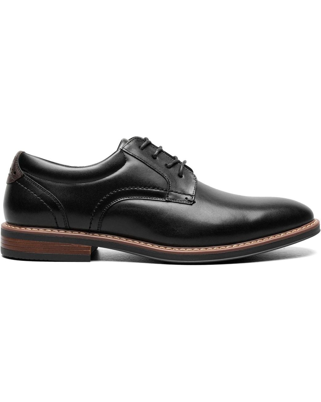 Nunn Bush Black Centro Flex Plain Toe Oxfords for men