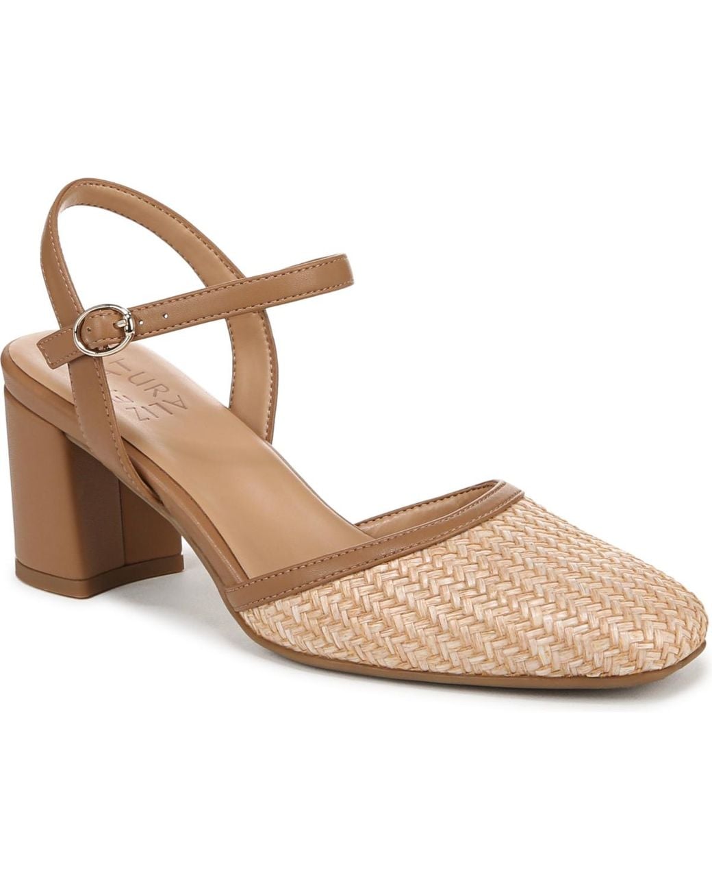 Naturalizer Multicolor Wave Square Toe Ankle Strap Pumps