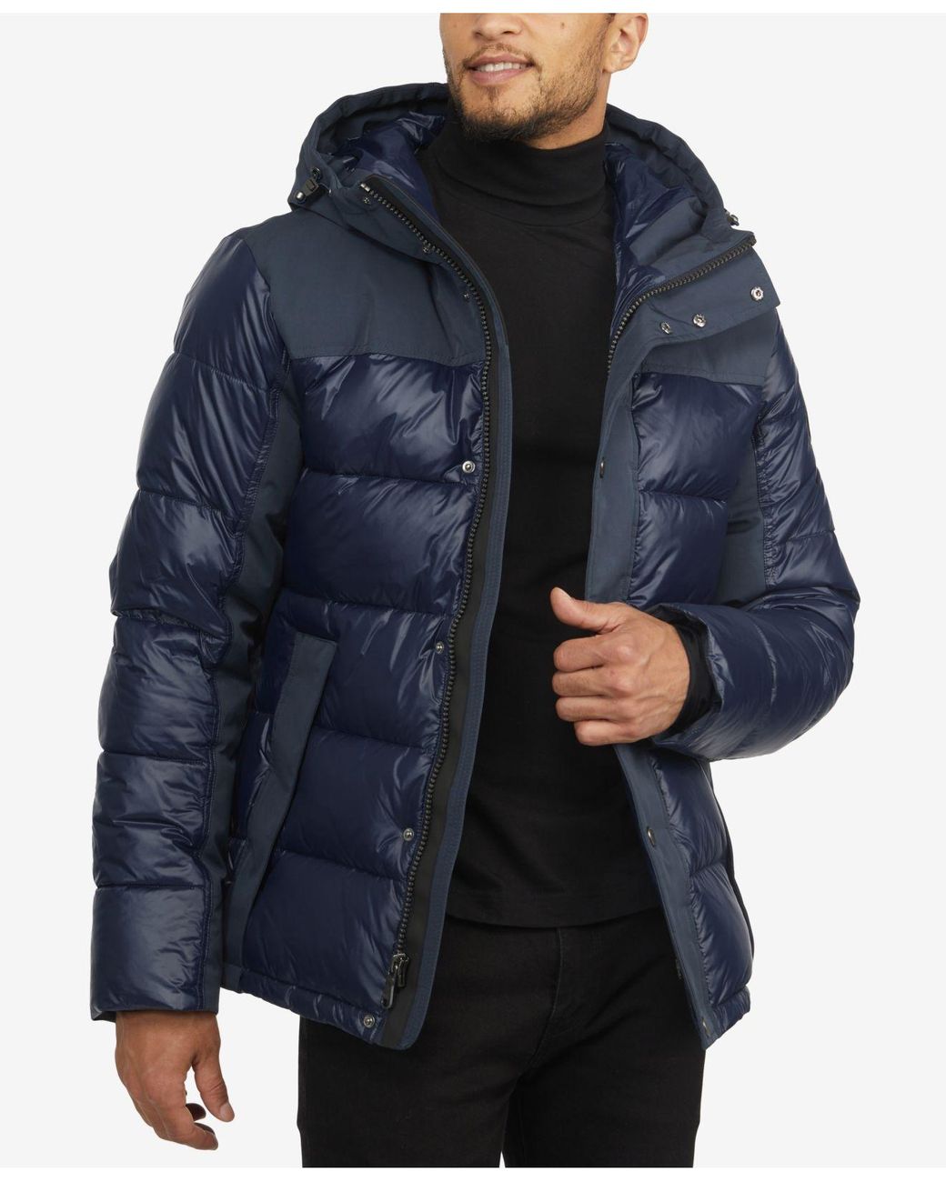 Pajar Olsen Channel Quilted Mixed-media Puffer Jacket in Blue for Men ...