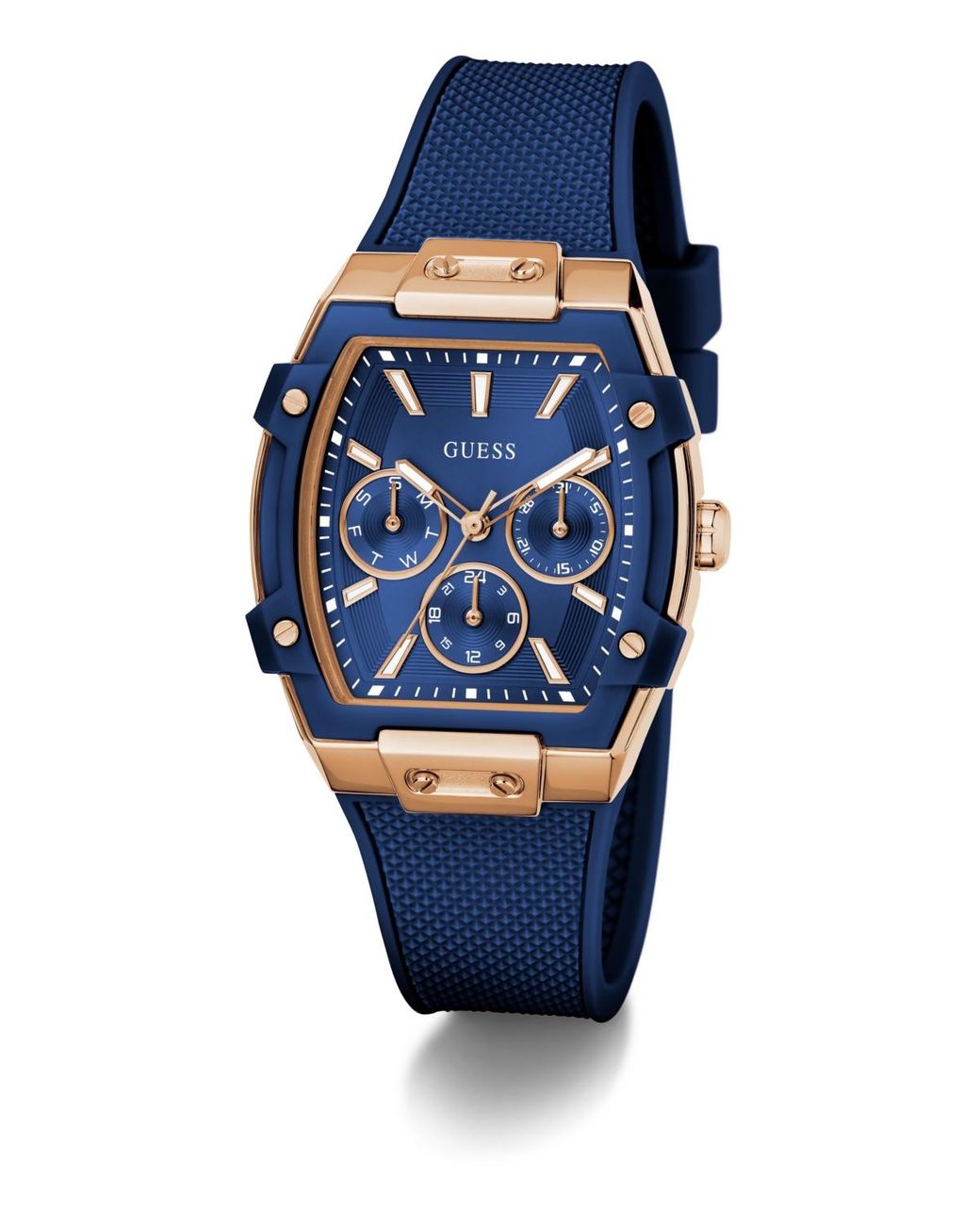 Guess Blue Rose Gold Tone Multi-function Watch