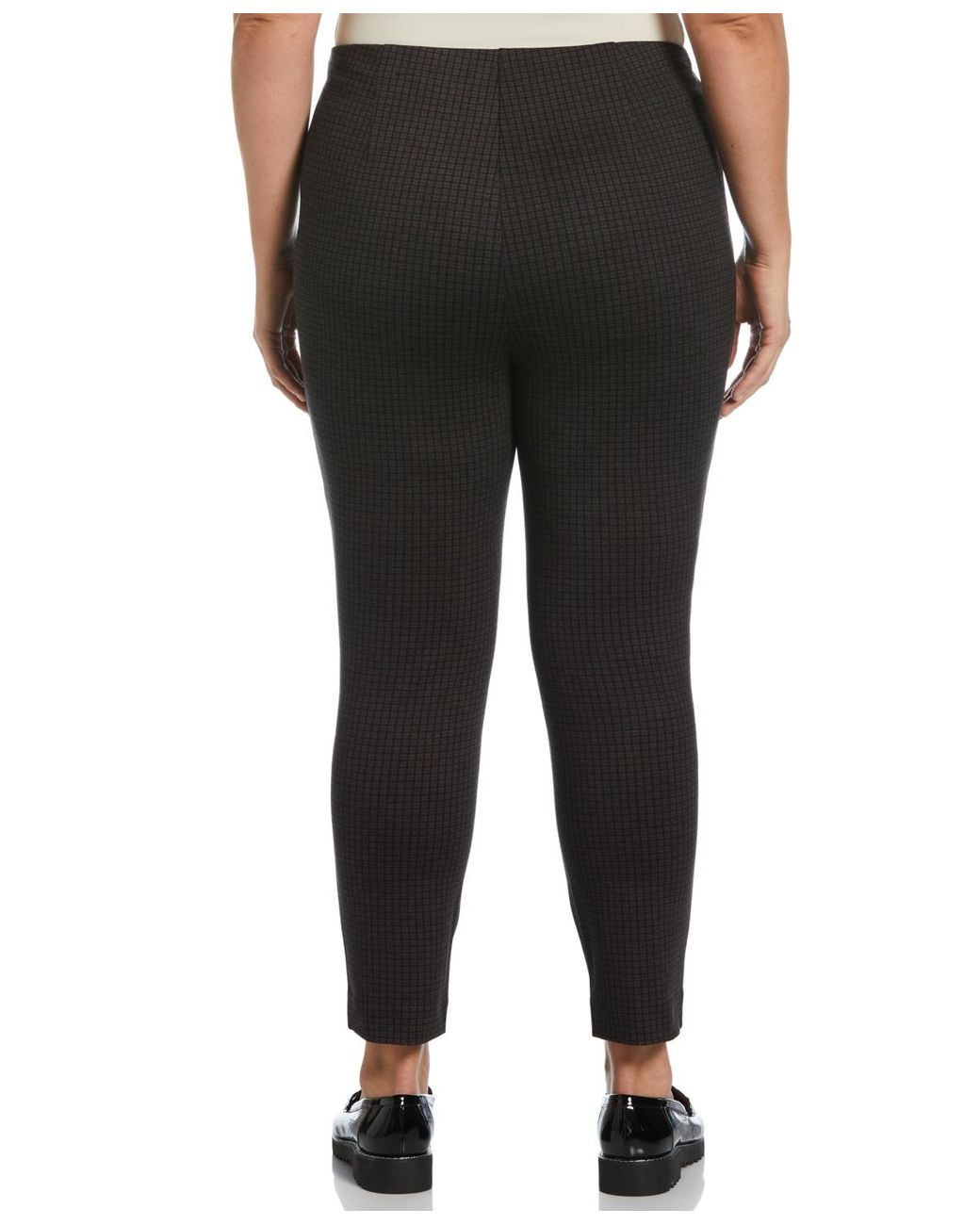 Rafaella Black Plus Size Houndstooth Pull On Pants