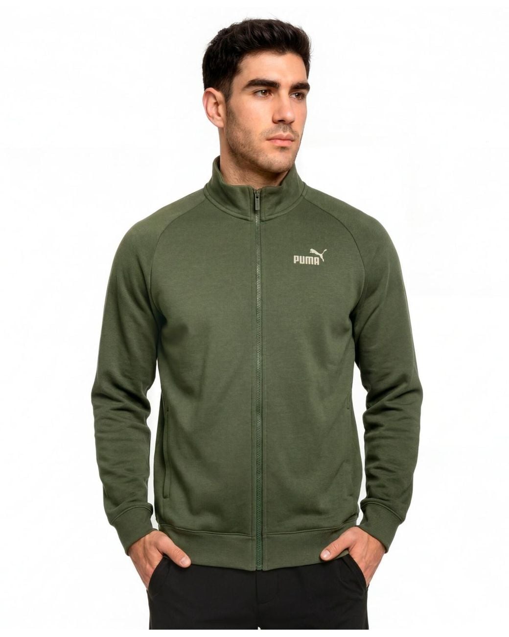 PUMA Green Zip Front Track Jacket for men