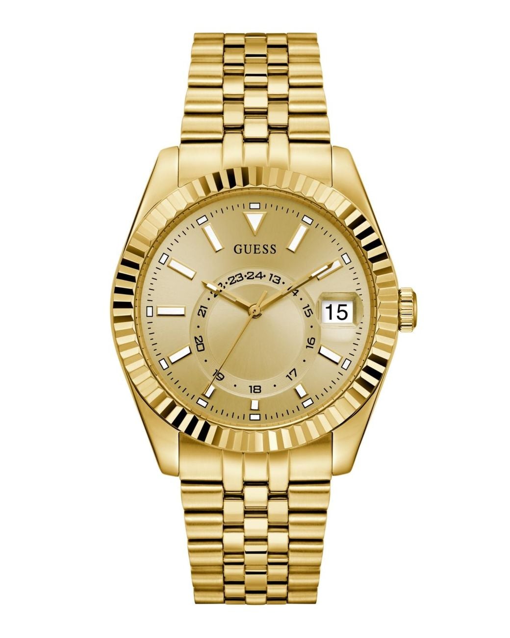 Guess Metallic Tone Multi-function Date Watch for men