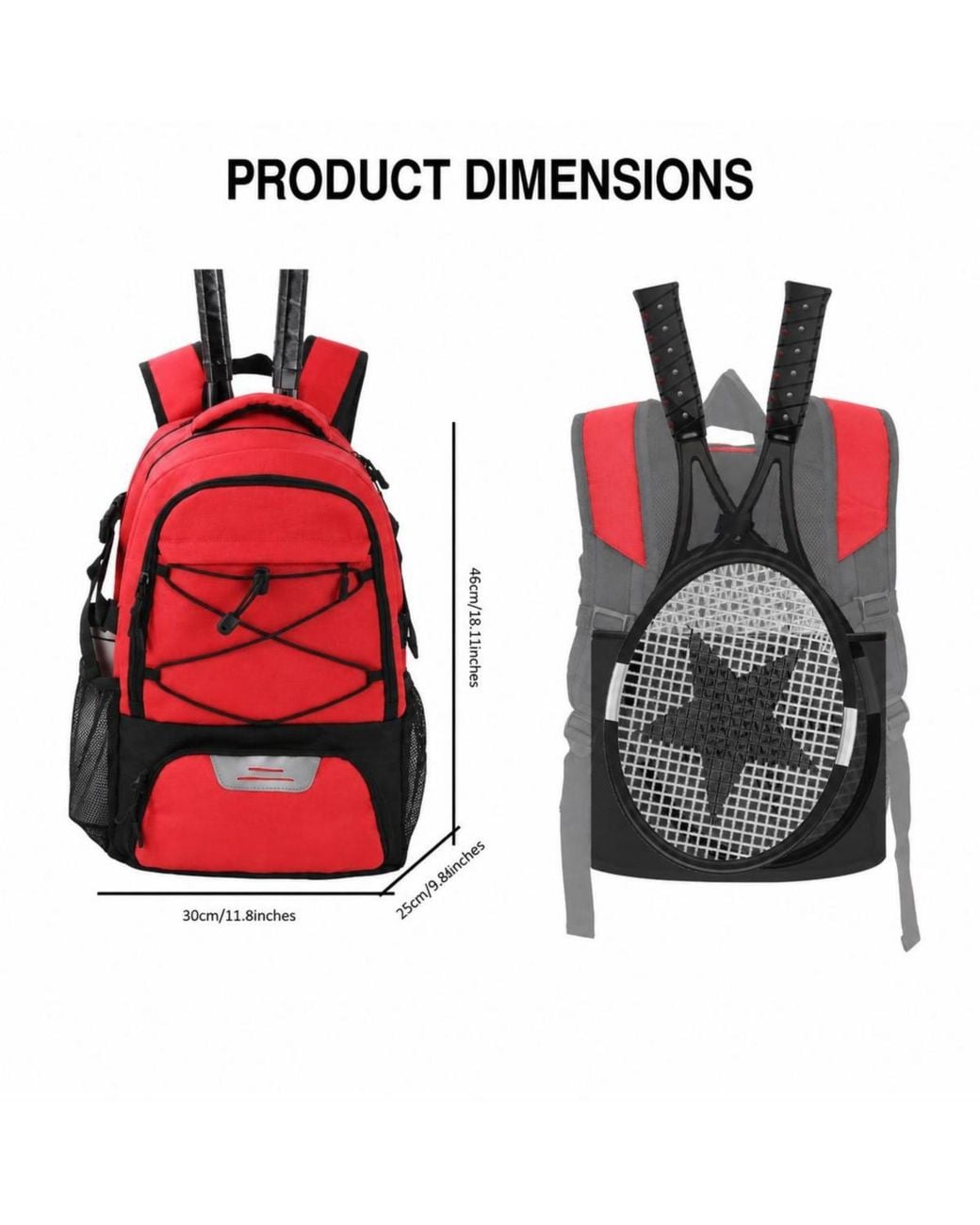 Peneyon Red Tennis Racket Backpack