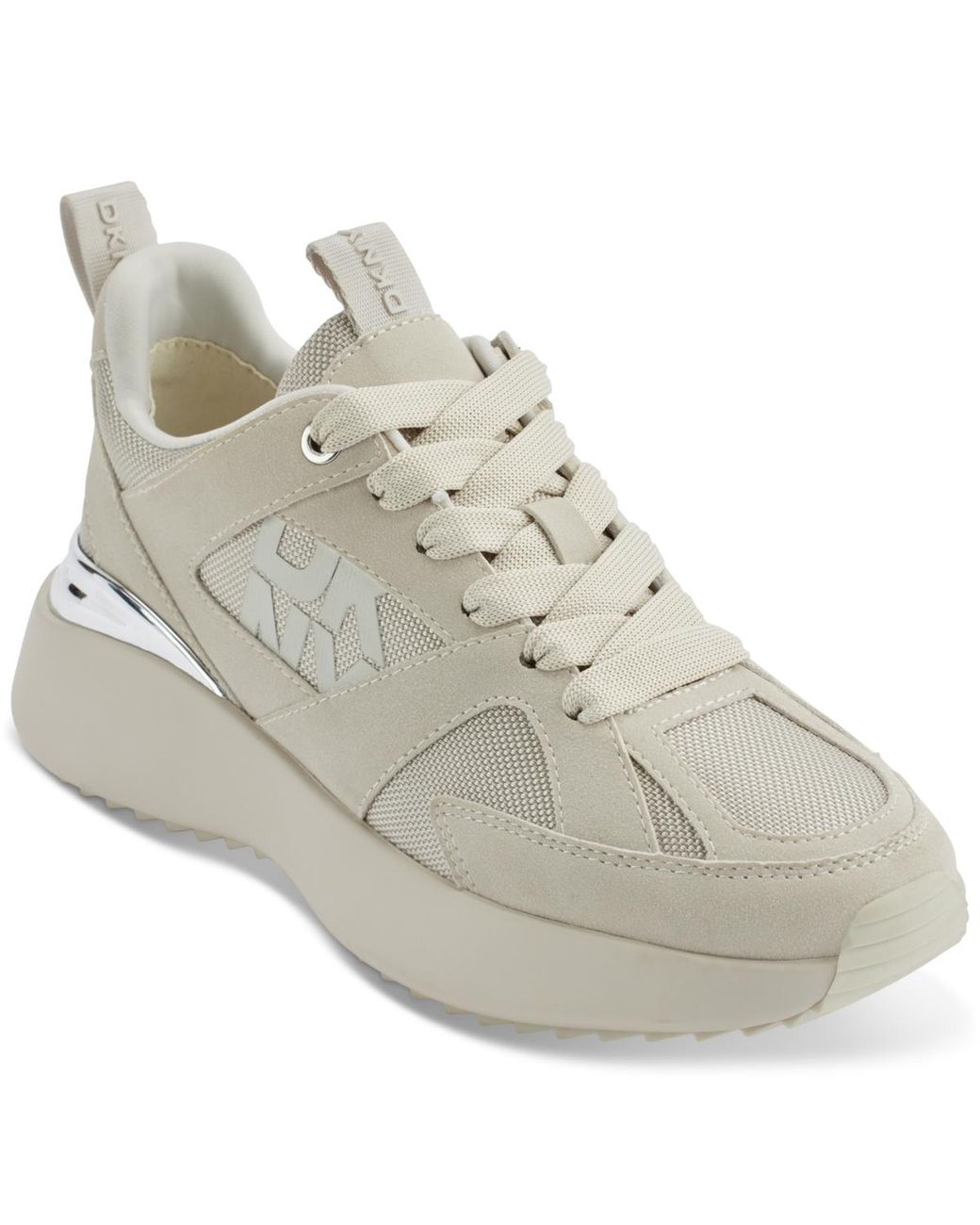 DKNY White Zofi Lace-up Sneakers