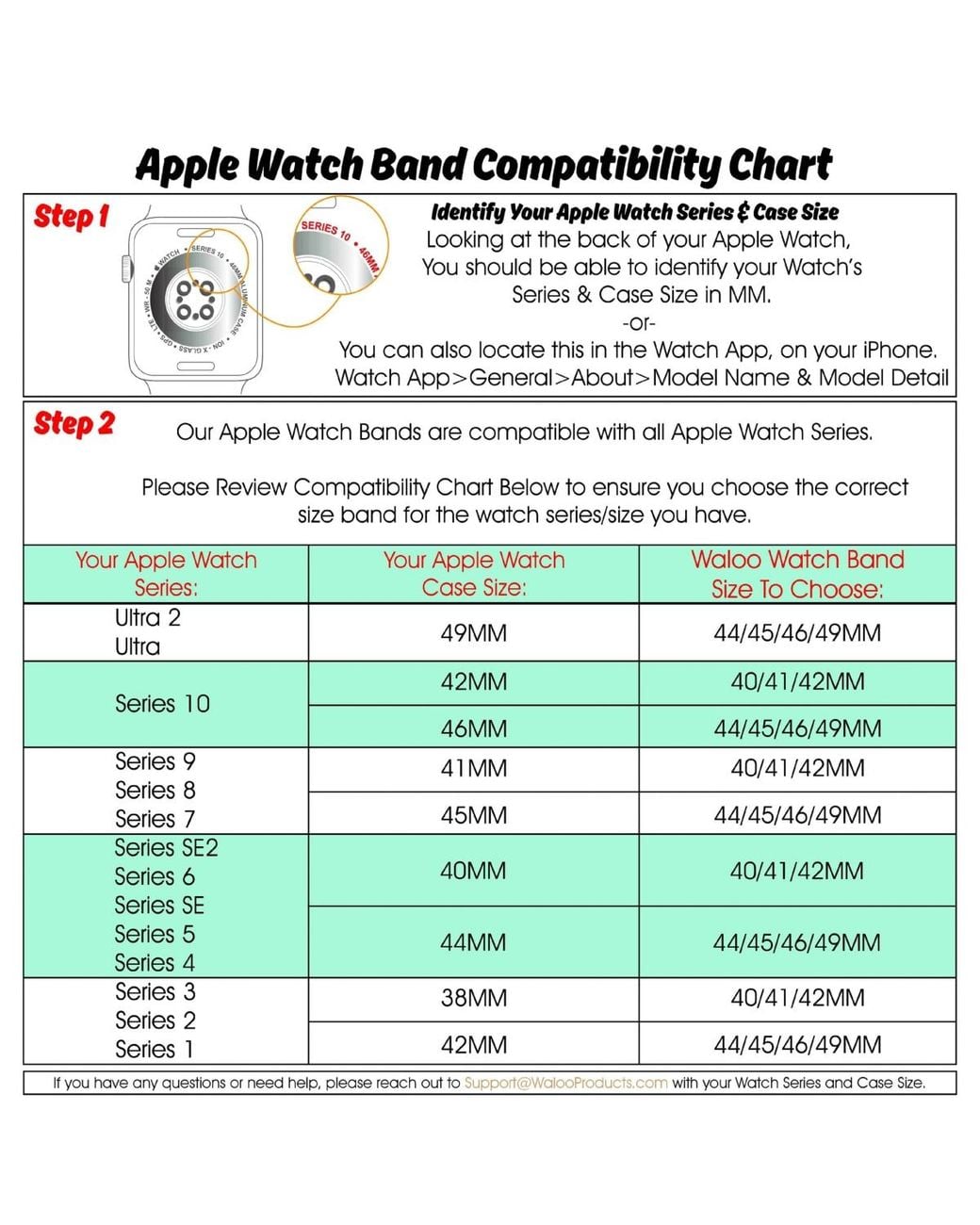 Waloo Black Rhinestone Pattern Replacement Band For Apple Watch
