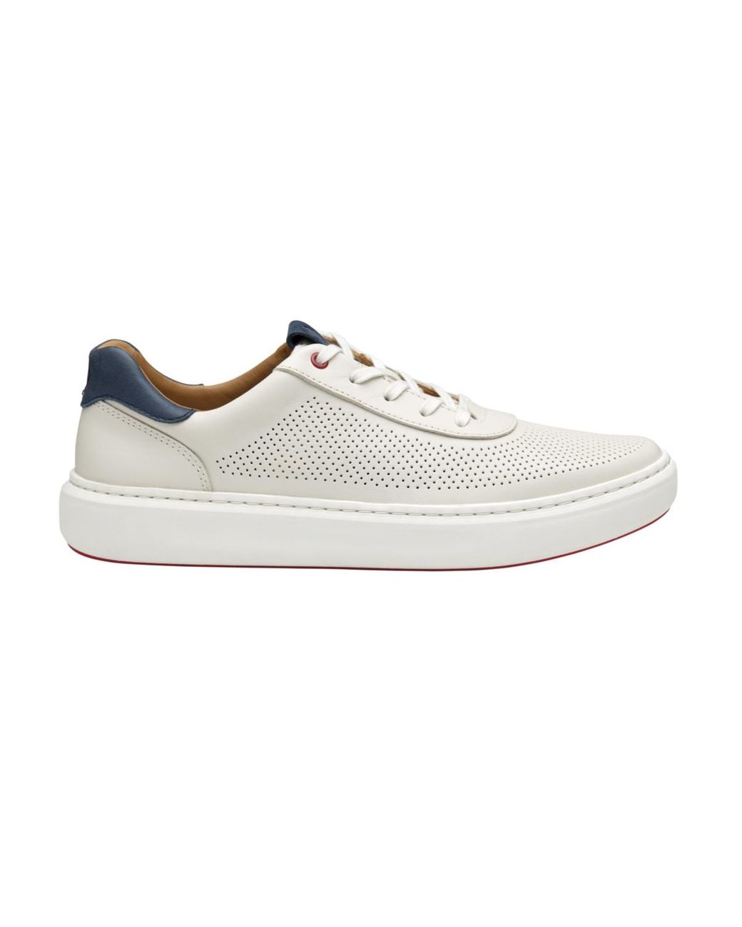 Johnston & Murphy White Anders Perforated U-throat Sneaker for men