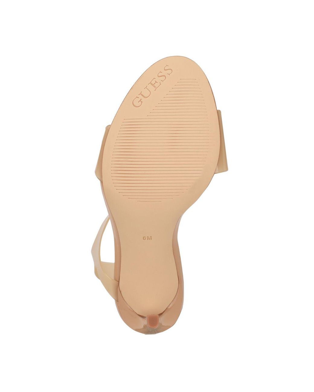 Guess Ferry Asymmetrical Lucite Clear Dress Sandals in Natural | Lyst