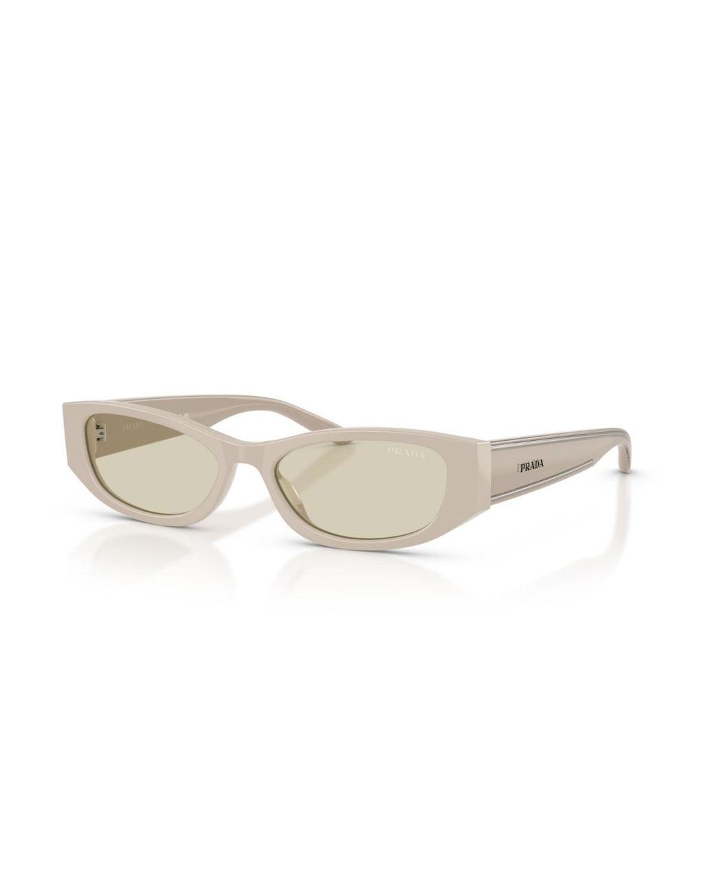 Prada White Rectangle Acetate Sunglasses Pr D22s
