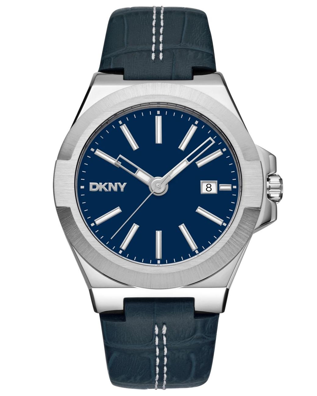 DKNY Gray Modernist Leather Strap Watch for men