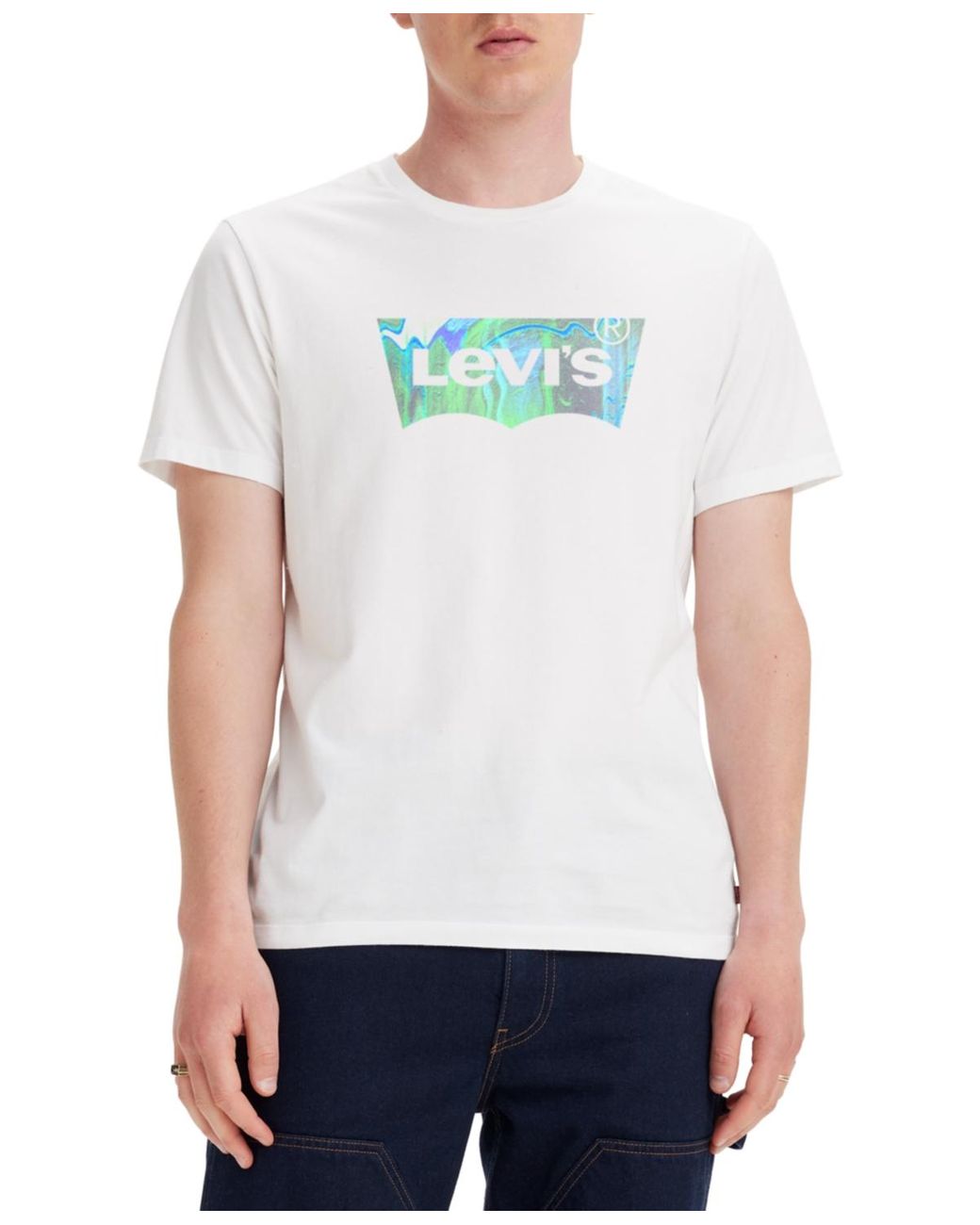 Levi's® Men's Classic Fit Short Sleeve Batwing Logo Crewneck T-Shirt -  Light Gray S