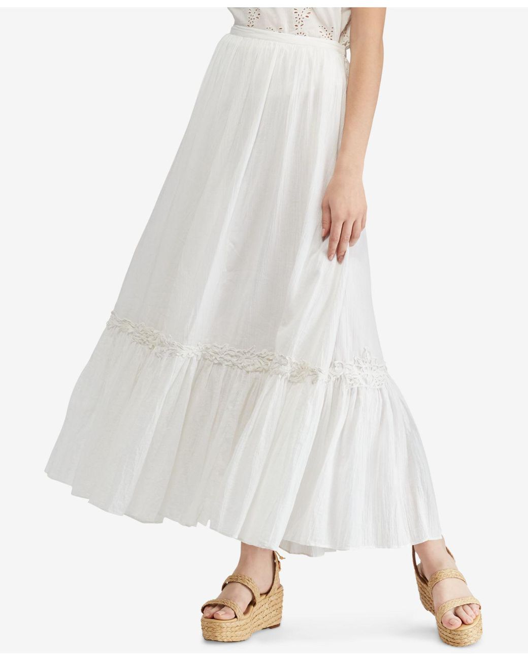 ralph lauren white maxi skirt