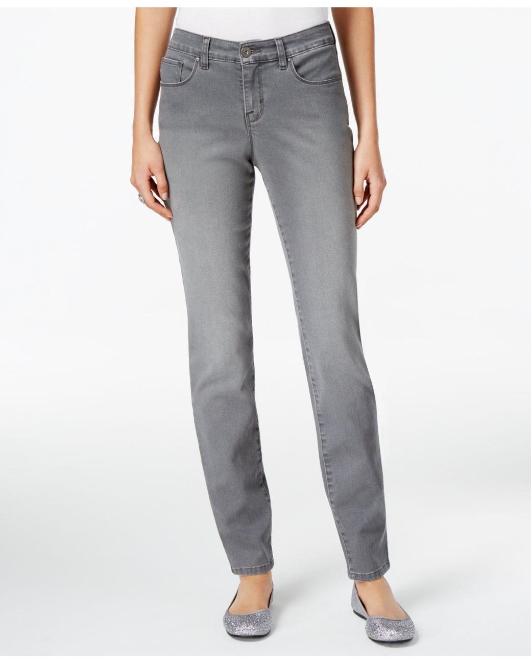 Style & Co. Women's Curvy Tummy-control Gray Wash Skinny Jeans, Only At  Macy's