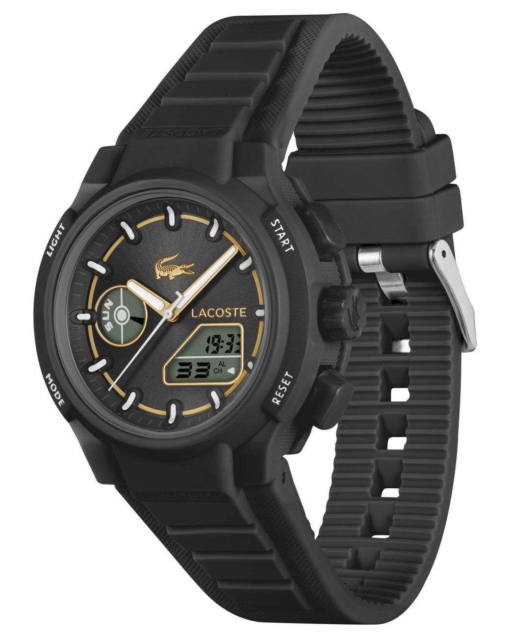 Lacoste Black Lc33 Silicone Strap Watch