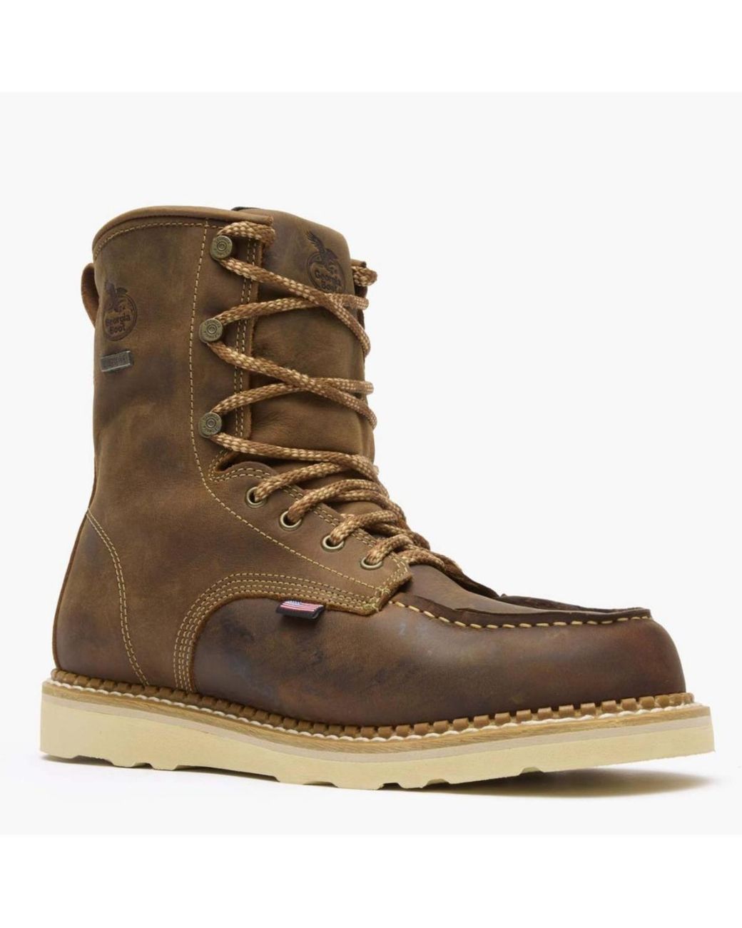 Georgia Boot Brown Wedge Waterproof Work Boot for men