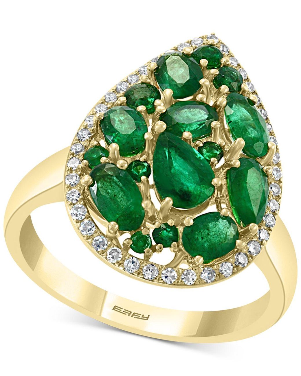 Effy Effy® Emerald (2 Ct. T.w.) & Diamond (1/6 Ct. T.w.) Statement Ring