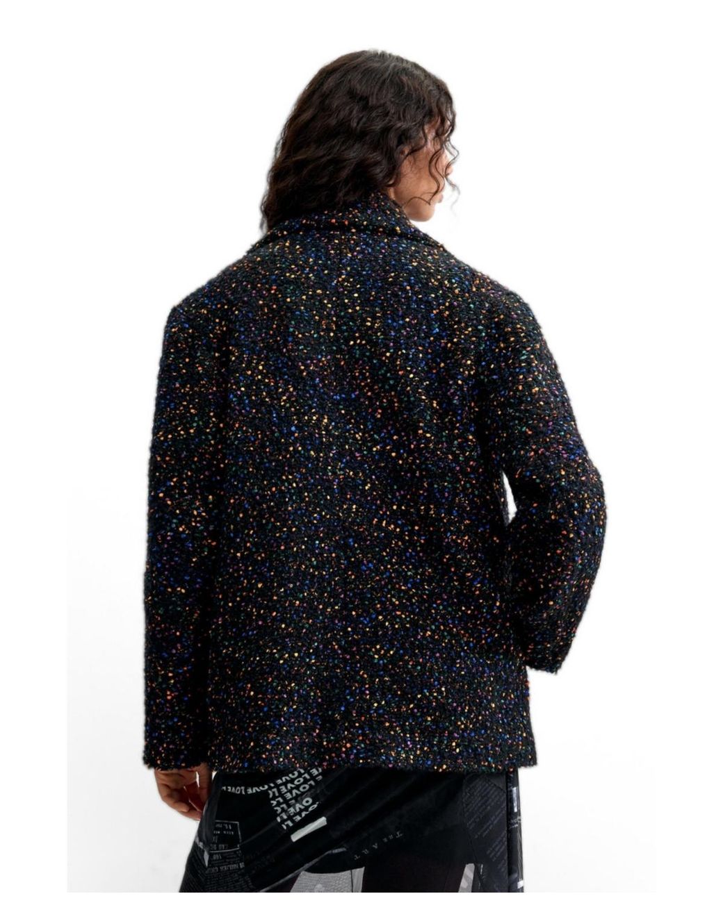Desigual Black Short Wool Coat