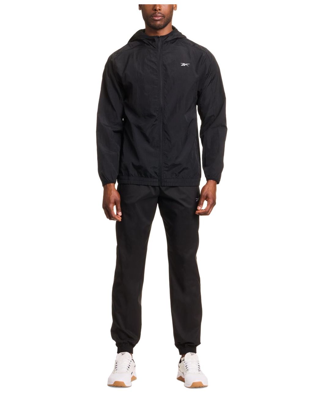 Reebok Blue Hooded Zip-front Track Jacket for men